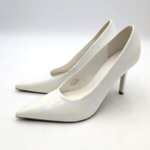 Open Edit Demetra Pointed Toe Heel Pump Women's White Size US8.5M EU38.5